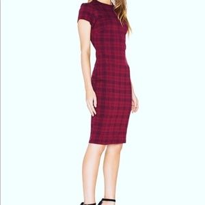 Bishop + Young Ellie Burgundy & Black Plaid Mini Dress
